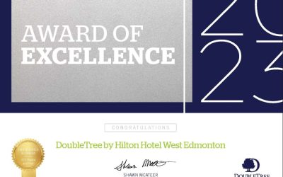 DOUBLETREE BY HILTON™ WEST EDMONTON RECEIVES 2023 AWARD OF EXCELLENCE